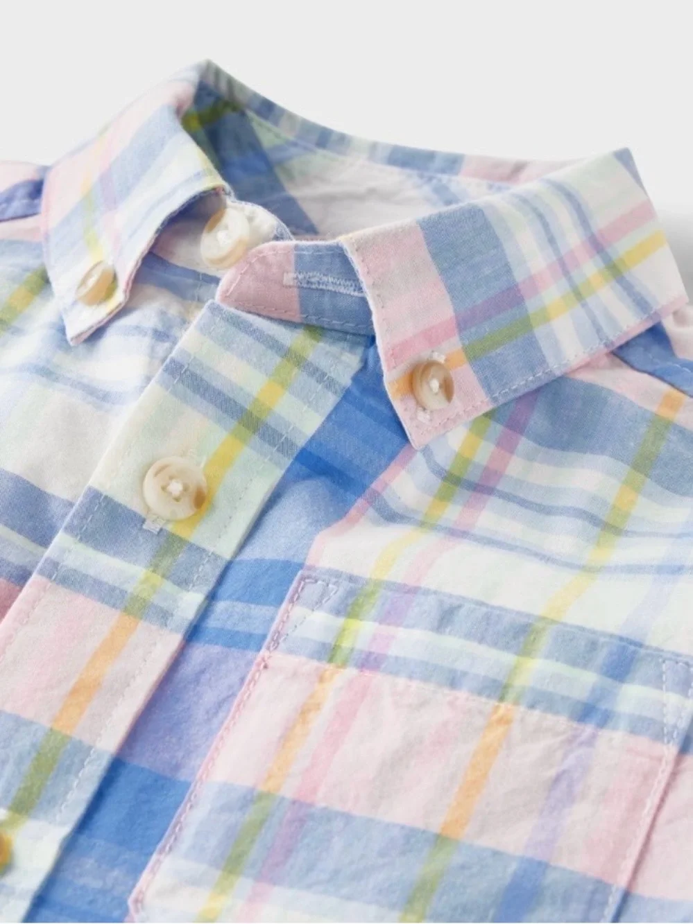 Gymboree Boys ‘Spring Celebration’ Pastel Plaid Button-Down Shirt Size 6
